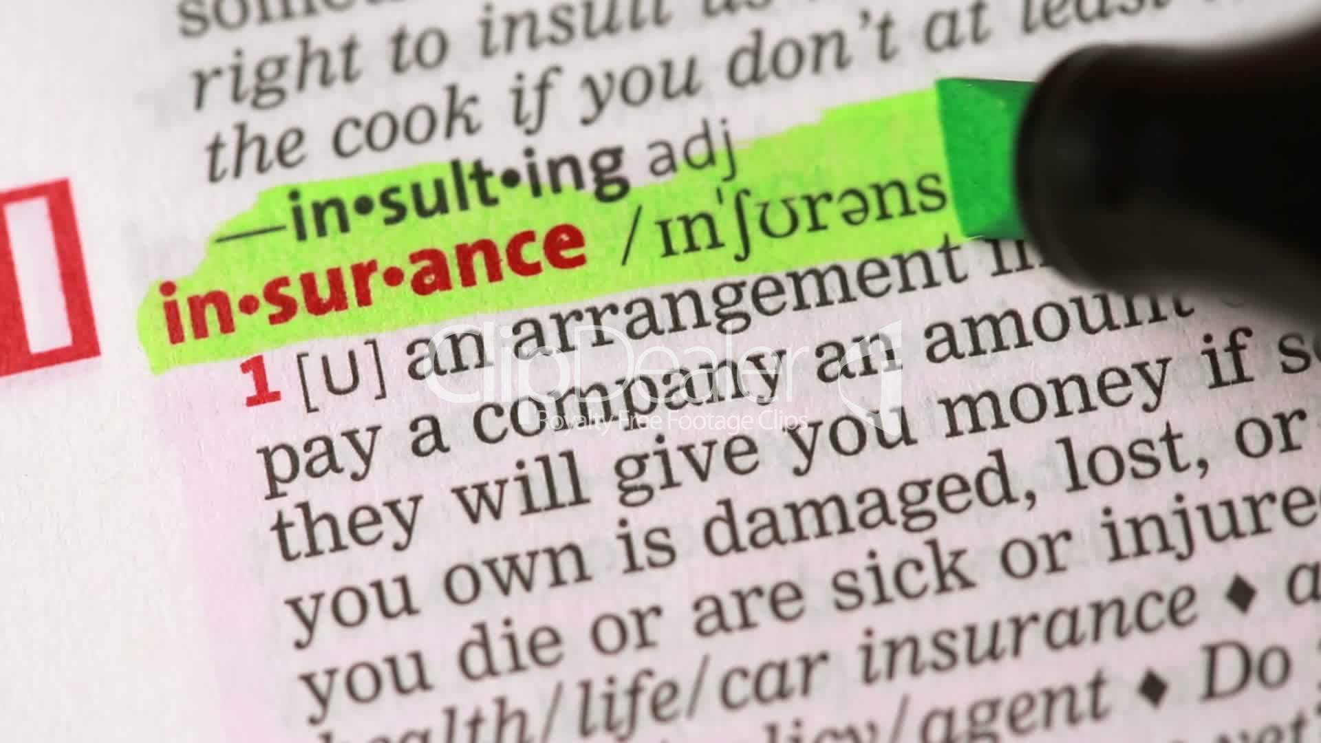 Definition of insurance: Royalty-free video and stock footage