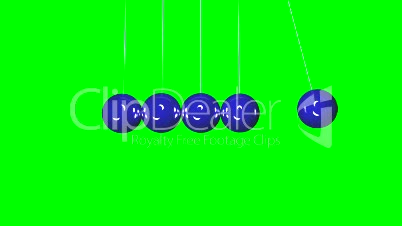 Newton Pendel Seitenansicht (Loop) (Chroma keyed)