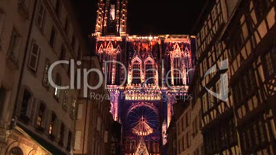 Strassburger Muenster bei Nacht