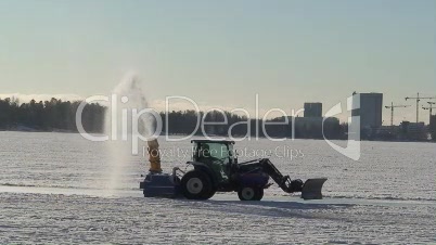 Traktor im Winter