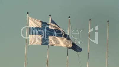 Finnische und EU Flagge