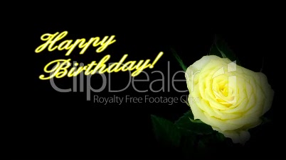 Background "Happy Birthday" Gelbe Rose