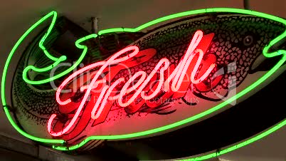 Neon Fresh Fish Sign