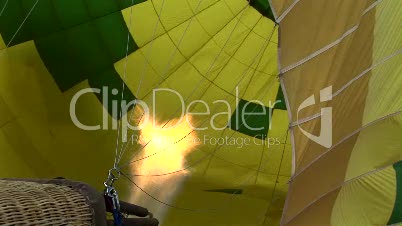 Flame inside a hot air balloon