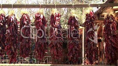 Bunches of Dried Chili Peppers