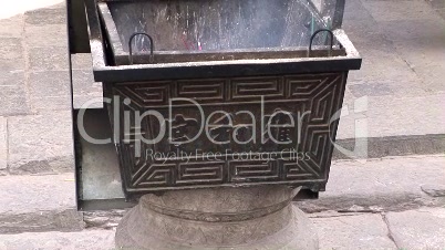 Chinese Incense Burner on Stone Stand