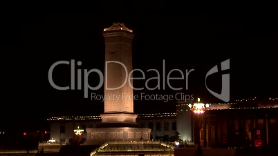 Monument to the People's Heroes Coming into Focus, night