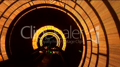 China, Shanghai, The Bund, Bund sightseeing tunnel, slow shutter speed