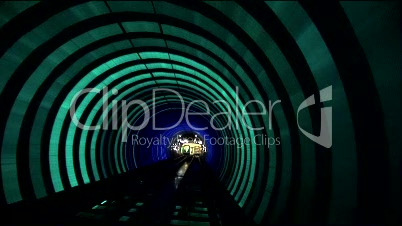 China, Shanghai, The Bund, Bund sightseeing tunnel, slow shutter speed