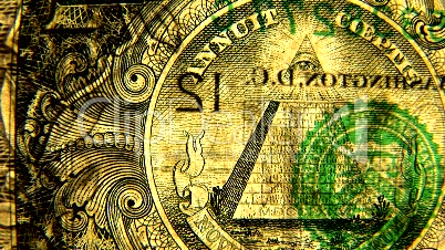 Dollar bill coming into focus