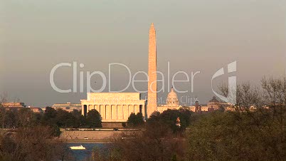 U.S. Capitol, Washington Monument, & Lincoln Memorial