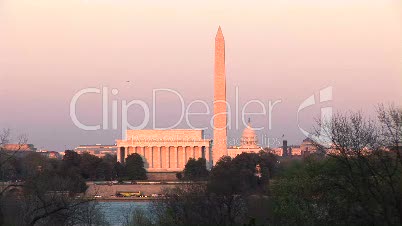 U.S. Capitol, Washington Monument, & Lincoln Memorial