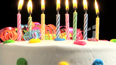 Birthday candles, time lapse
