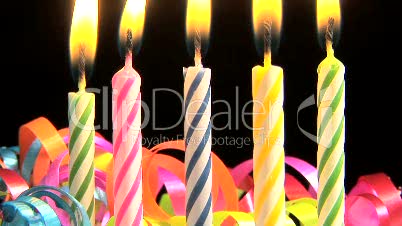 Birthday candles, time lapse