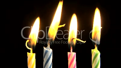 Birthday candles, time lapse