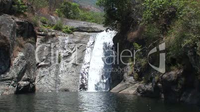 Malawi: waterfall in a dried river