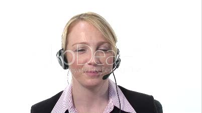 Businesswoman Talking on Headset