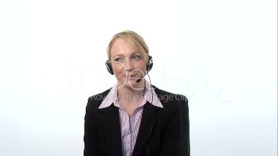 Businesswoman Talking on Headset
