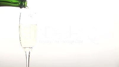 Stock Footage  - Pouring Champagne into a Glass