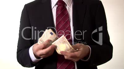 Stock Footage of a Man Counting Money