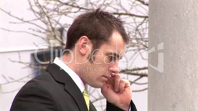 Businessman Working Outdoors