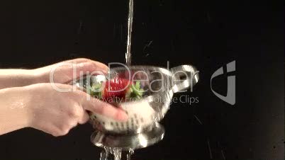 Stock Footage of Cleaning Strawberries