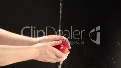 Stock Footage of Cleaning an Apple