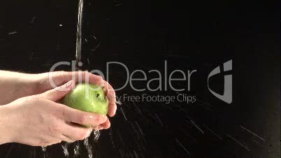 Stock Footage of Cleaning an Apple