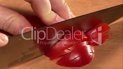 Stock Footage of Chopping Vegetables