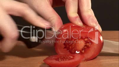 Stock Footage of Chopping Tomatoes