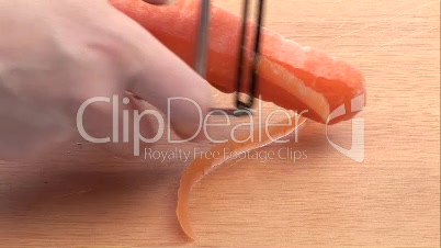 Stock Footage of a Carrot Being Peeled