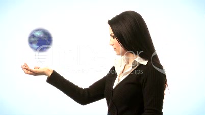 Woman Holding a Globe