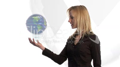 Woman Looking at Globe