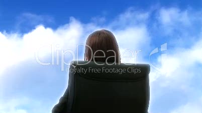 Woman Looking at Clouds