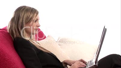 Video Footage of a Woman using  Laptop