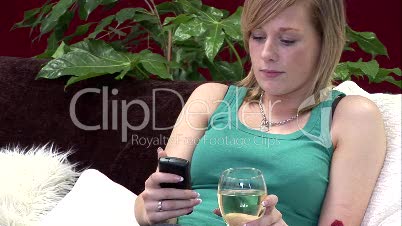 Woman relaxing with a Glass of Wine