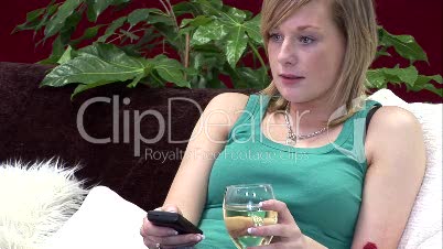 Woman relaxing with a Glass of Wine