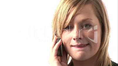 Businesswoman conversing on cellphone