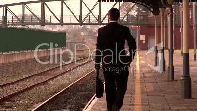 Man waiting for train