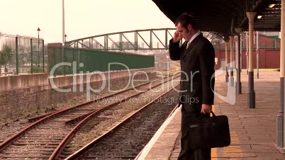 Man waiting for train