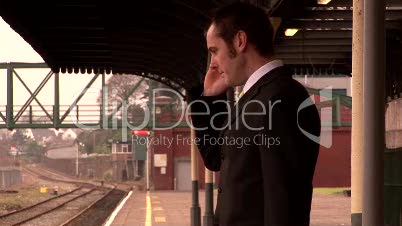 Man waiting for train