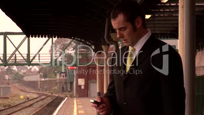 Man waiting for train