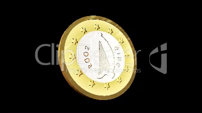 Seemless 3d Animation of a Euro Coin