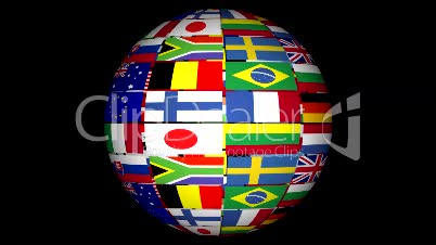 Globe With World Flags