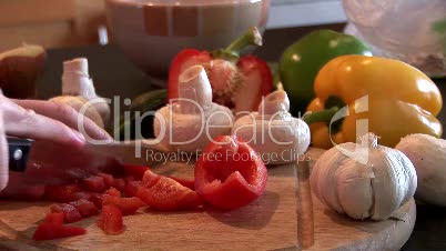 Stock Footage - Chopping Vegetables