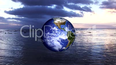 Globe Spinning on the Ocean