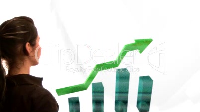 Businesswoman looking at Graph