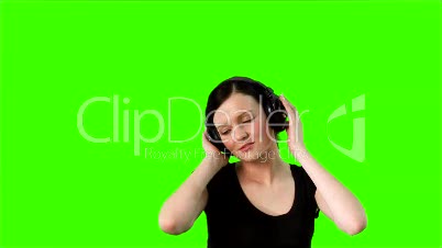 Green screen of a woman dancing