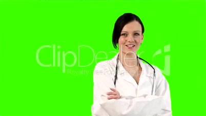 Chroma Key Footage of Female Doctor