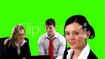 Chroma Key Footage of a business meeting